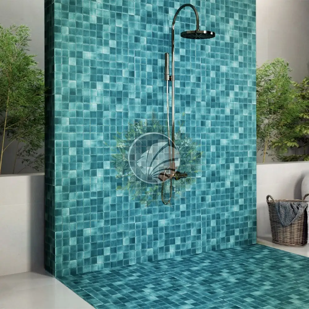 De l´originalité avec des carreaux de mosaïque bleu