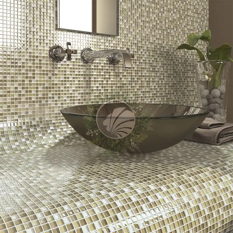 Effet moderne avec de la mosaïque pour salle de bain